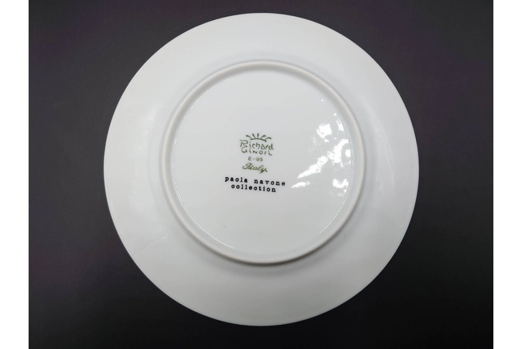 イタリア製　Richard Ginori(リチャードジノリ)　Paola Navone(パオラ・ナヴォーネ)　色彩豊かな筆致文様のトリオ4客セット　(R-085960)