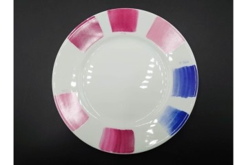 イタリア製　Richard Ginori(リチャードジノリ)　Paola Navone(パオラ・ナヴォーネ)　色彩豊かな筆致文様のトリオ4客セット　(R-085960)