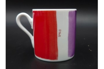 イタリア製　Richard Ginori(リチャードジノリ)　Paola Navone(パオラ・ナヴォーネ)　色彩豊かな筆致文様のトリオ4客セット　(R-085960)