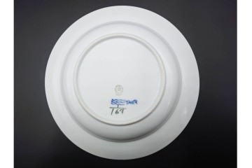 デンマーク製　ROYAL COPENHAGEN(ロイヤルコペンハーゲン)　ブルーフルーテッド プレイン　繊細な草花模様が美しいディーププレート2枚セット　定価(2枚合計)約4万2千円　(R-085961)