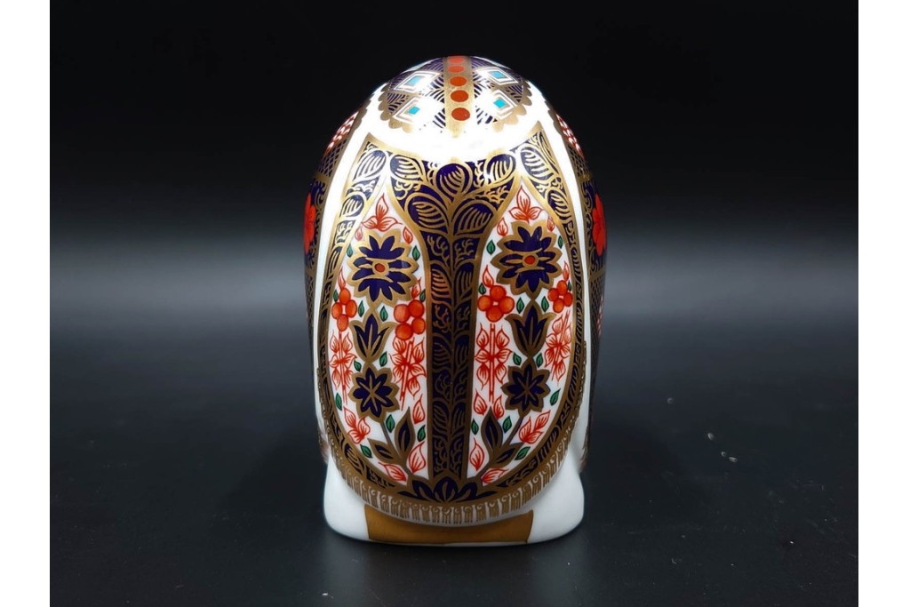 イギリス　ROYAL CROWN DERBY(ロイヤルクラウンダービー)　エレファント　華やかな象モチーフのペーパーウェイト2点セット　1点のみ外箱付き　(R-085966)