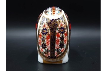 イギリス　ROYAL CROWN DERBY(ロイヤルクラウンダービー)　エレファント　華やかな象モチーフのペーパーウェイト2点セット　1点のみ外箱付き　(R-085966)