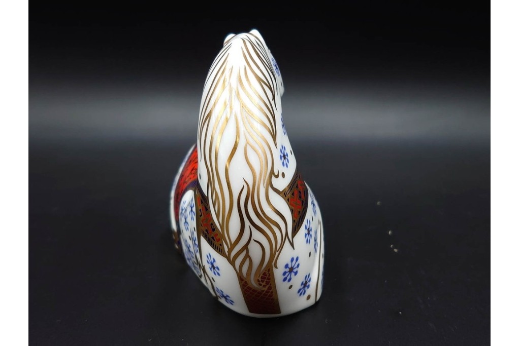 イギリス　ROYAL CROWN DERBY(ロイヤルクラウンダービー)　あでやかな馬と鶏モチーフのペーパーウェイト2点セット　外箱付き　(R-085967)