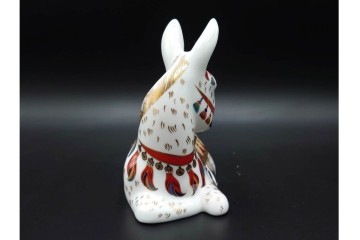 イギリス　ROYAL CROWN DERBY(ロイヤルクラウンダービー)　優美なドンキー(ロバ)とドラマーベアのペーパーウェイト2点セット　外箱付き　(R-085968)