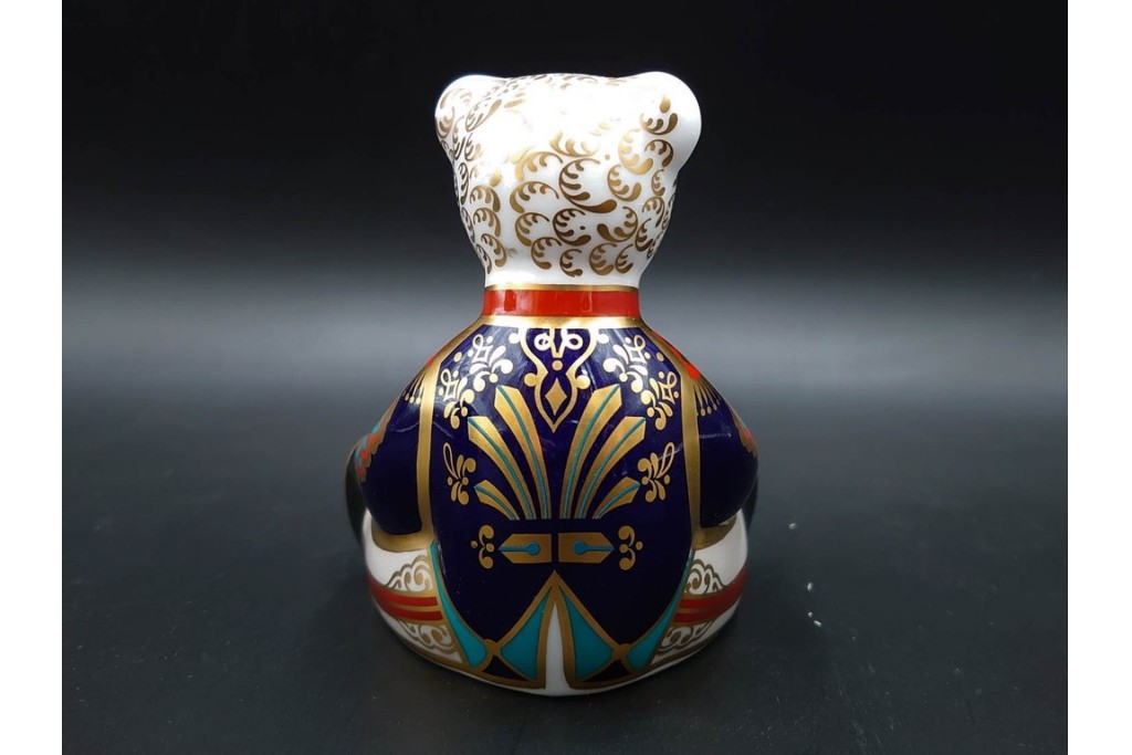 イギリス　ROYAL CROWN DERBY(ロイヤルクラウンダービー)　優美なドンキー(ロバ)とドラマーベアのペーパーウェイト2点セット　外箱付き　(R-085968)