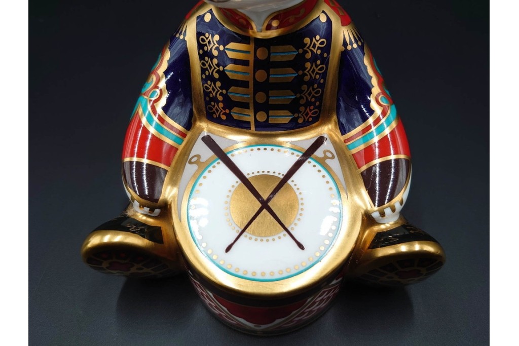 イギリス　ROYAL CROWN DERBY(ロイヤルクラウンダービー)　優美なドンキー(ロバ)とドラマーベアのペーパーウェイト2点セット　外箱付き　(R-085968)