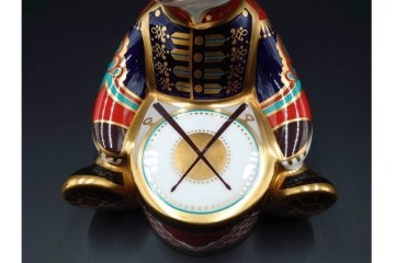 イギリス　ROYAL CROWN DERBY(ロイヤルクラウンダービー)　優美なドンキー(ロバ)とドラマーベアのペーパーウェイト2点セット　外箱付き　(R-085968)