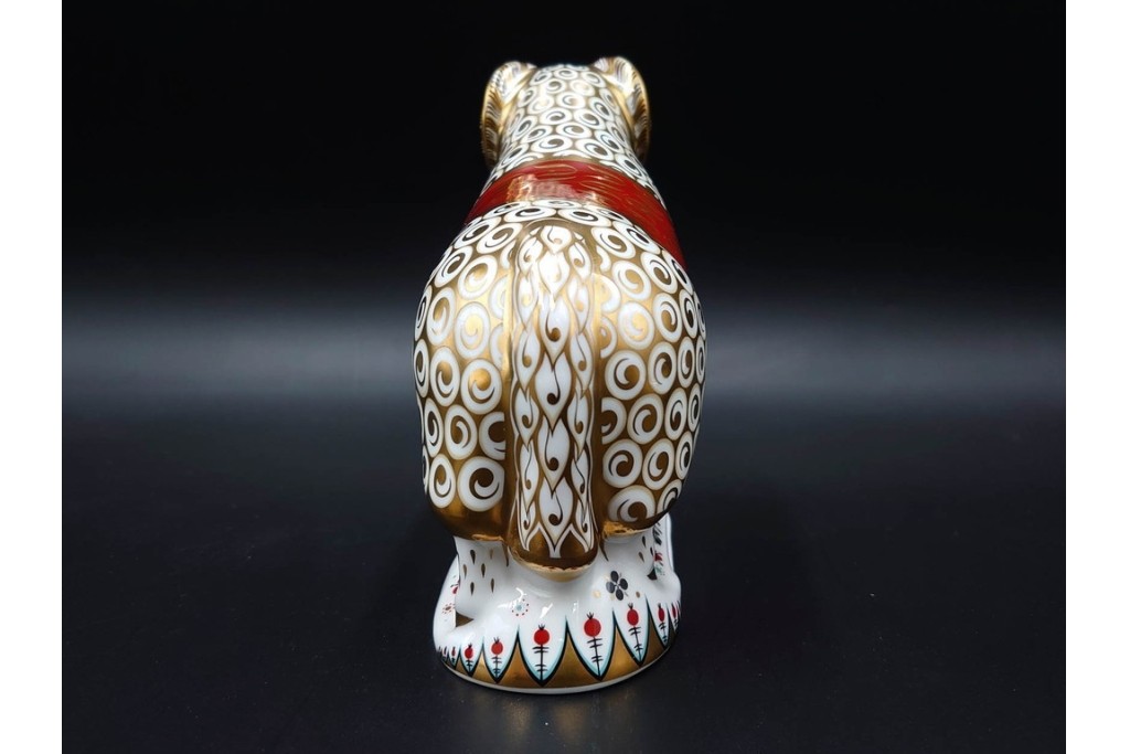 イギリス　ROYAL CROWN DERBY(ロイヤルクラウンダービー)　750個限定　金彩が華やかな羊とマーシュフロッグのペーパーウェイト2点セット　外箱付き　(R-085969)