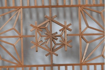 アンティーク建具　昭和初期　繊細な組子細工が目を引く欄間1枚　(R-085972)