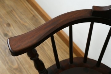 中古　美品　松本民芸家具　#91型　重厚で品格ある佇まいのキャプテンチェア　定価約13万円　(R-085974)