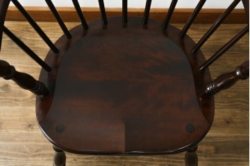 中古　美品　松本民芸家具　#91型　重厚で品格ある佇まいのキャプテンチェア　定価約13万円　(R-085974)