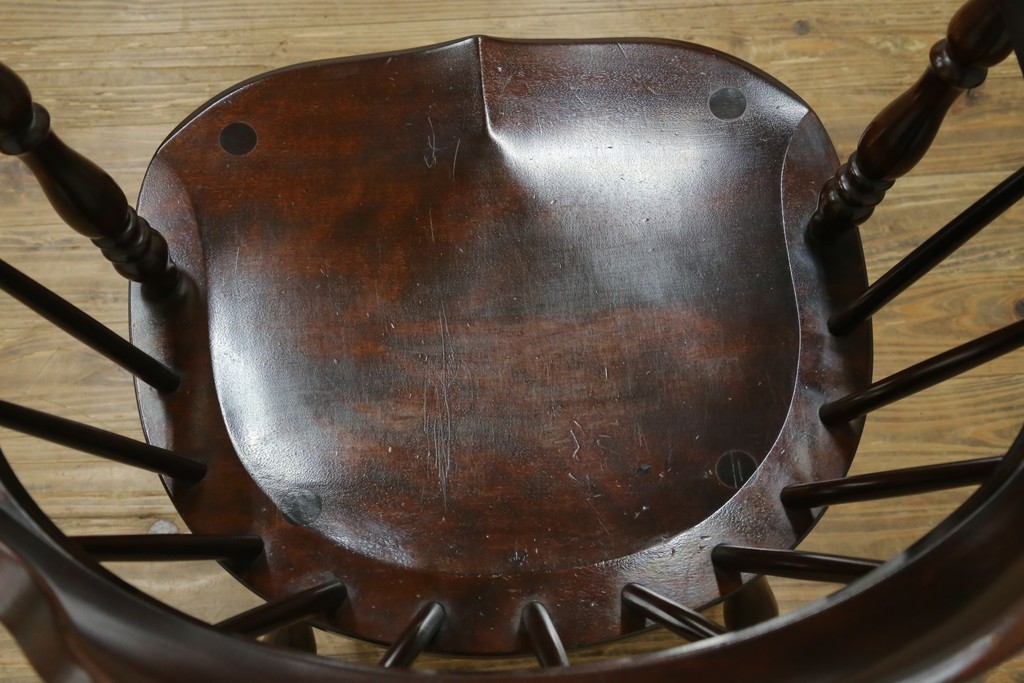 中古　美品　松本民芸家具　#91型　重厚で品格ある佇まいのキャプテンチェア　定価約13万円　(R-085974)