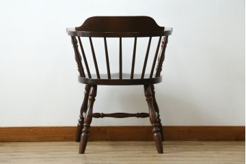 中古　美品　松本民芸家具　#91型　重厚で品格ある佇まいのキャプテンチェア　定価約13万円　(R-085974)