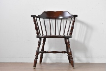 中古　美品　松本民芸家具　#91型　重厚で品格ある佇まいのキャプテンチェア　定価約13万円　(R-085974)