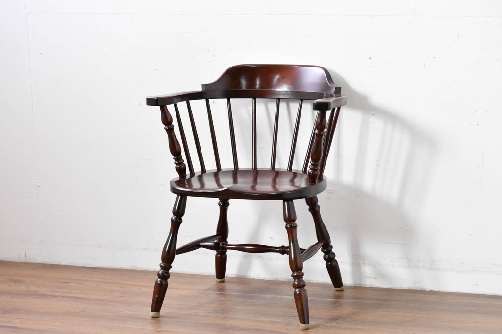 中古　美品　松本民芸家具　#91型　重厚で品格ある佇まいのキャプテンチェア　定価約13万円　(R-085974)