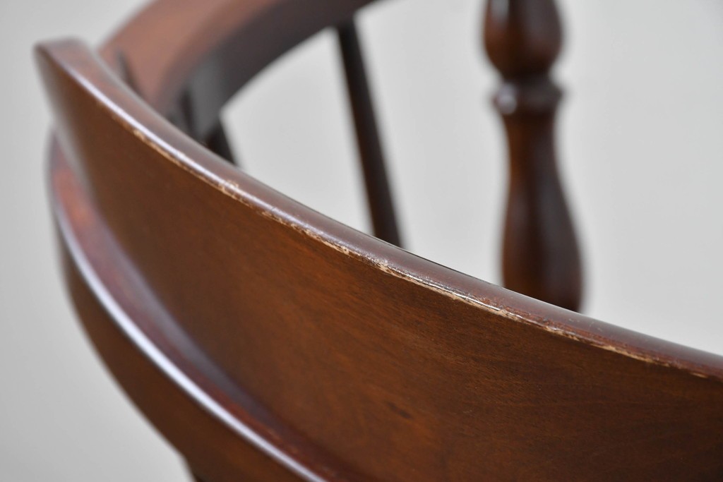 中古　美品　松本民芸家具　#91型　重厚で品格ある佇まいのキャプテンチェア　定価約13万円　(R-085974)