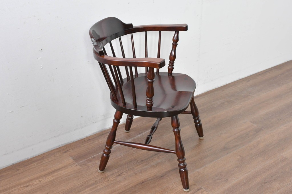 中古　美品　松本民芸家具　#91型　重厚で品格ある佇まいのキャプテンチェア　定価約13万円　(R-085974)