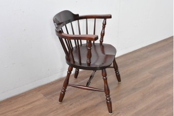 中古　美品　松本民芸家具　#91型　重厚で品格ある佇まいのキャプテンチェア　定価約13万円　(R-085974)