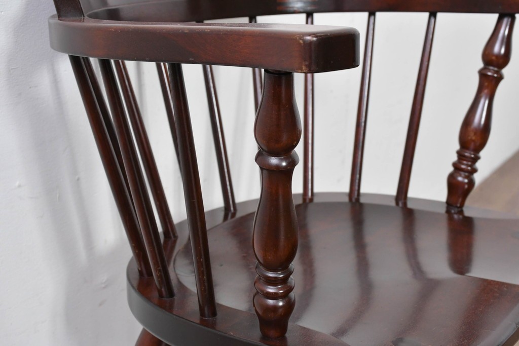 中古　美品　松本民芸家具　#91型　重厚で品格ある佇まいのキャプテンチェア　定価約13万円　(R-085974)