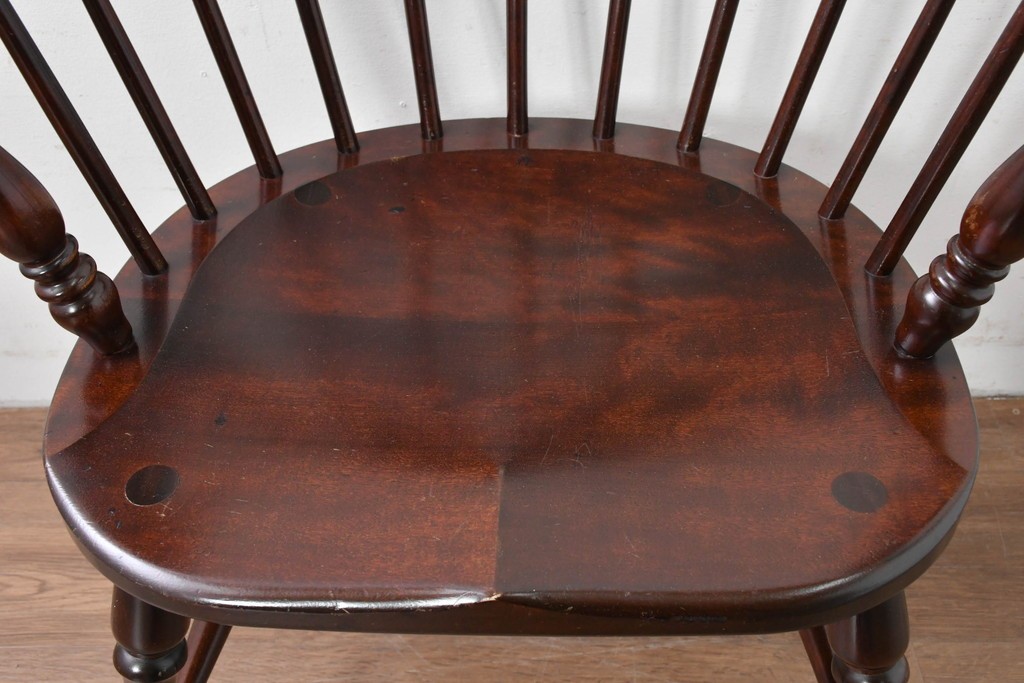 中古　美品　松本民芸家具　#91型　重厚で品格ある佇まいのキャプテンチェア　定価約13万円　(R-085974)