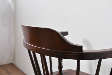 中古　美品　松本民芸家具　#91型　重厚で品格ある佇まいのキャプテンチェア　定価約13万円　(R-085974)