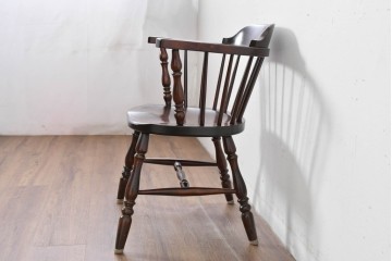 中古　美品　松本民芸家具　#91型　重厚で品格ある佇まいのキャプテンチェア　定価約13万円　(R-085974)