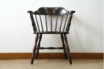 中古　美品　松本民芸家具　#91型　重厚で品格ある佇まいのキャプテンチェア　定価約13万円　(R-085975)