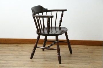 中古　美品　松本民芸家具　#91型　重厚で品格ある佇まいのキャプテンチェア　定価約13万円　(R-085975)
