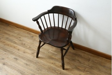中古　美品　松本民芸家具　#91型　重厚で品格ある佇まいのキャプテンチェア　定価約13万円　(R-085975)