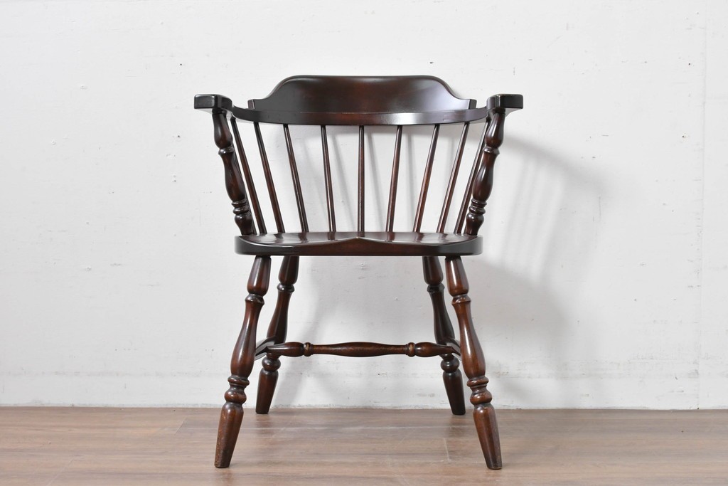 中古　美品　松本民芸家具　#91型　重厚で品格ある佇まいのキャプテンチェア　定価約13万円　(R-085975)