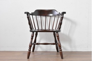 中古　美品　松本民芸家具　#91型　重厚で品格ある佇まいのキャプテンチェア　定価約13万円　(R-085975)