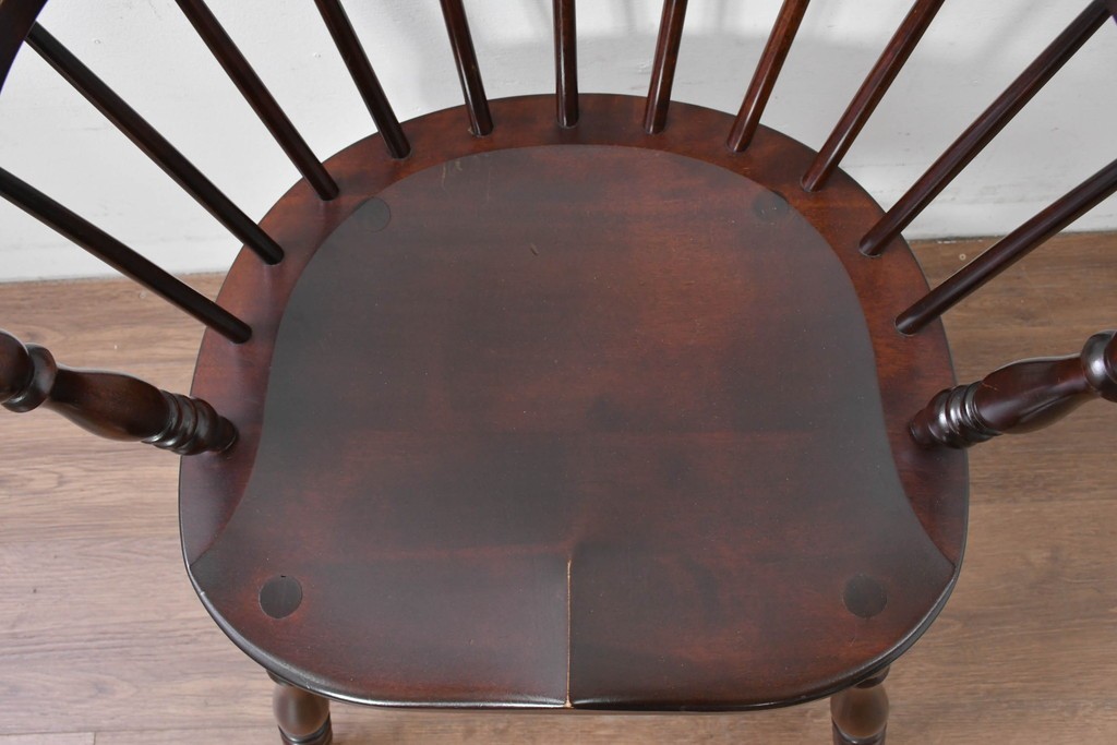 中古　美品　松本民芸家具　#91型　重厚で品格ある佇まいのキャプテンチェア　定価約13万円　(R-085975)