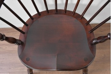 中古　美品　松本民芸家具　#91型　重厚で品格ある佇まいのキャプテンチェア　定価約13万円　(R-085975)