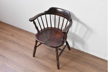 中古　美品　松本民芸家具　#91型　重厚で品格ある佇まいのキャプテンチェア　定価約13万円　(R-085975)