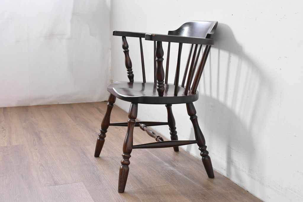 中古　美品　松本民芸家具　#91型　重厚で品格ある佇まいのキャプテンチェア　定価約13万円　(R-085975)