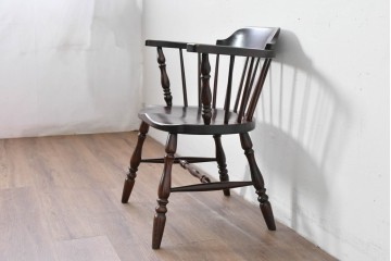 中古　美品　松本民芸家具　#91型　重厚で品格ある佇まいのキャプテンチェア　定価約13万円　(R-085975)