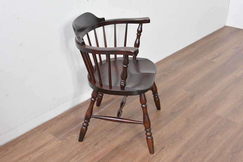 中古　美品　松本民芸家具　#91型　重厚で品格ある佇まいのキャプテンチェア　定価約13万円　(R-085975)