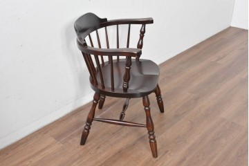 中古　美品　松本民芸家具　#91型　重厚で品格ある佇まいのキャプテンチェア　定価約13万円　(R-085975)