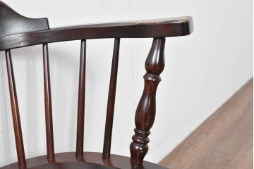 中古　美品　松本民芸家具　#91型　重厚で品格ある佇まいのキャプテンチェア　定価約13万円　(R-085975)