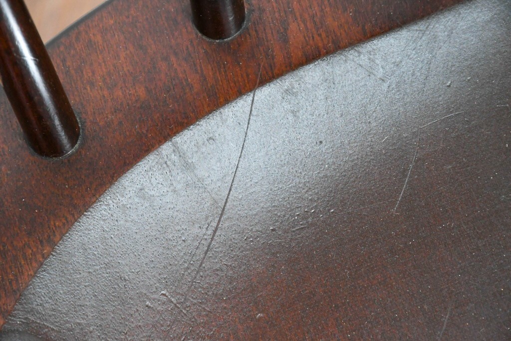 中古　美品　松本民芸家具　#91型　重厚で品格ある佇まいのキャプテンチェア　定価約13万円　(R-085975)