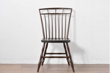 中古　松本民芸家具　鳥かごのような背姿が印象的なバードケージチェア　定価約13万円　(R-085976)