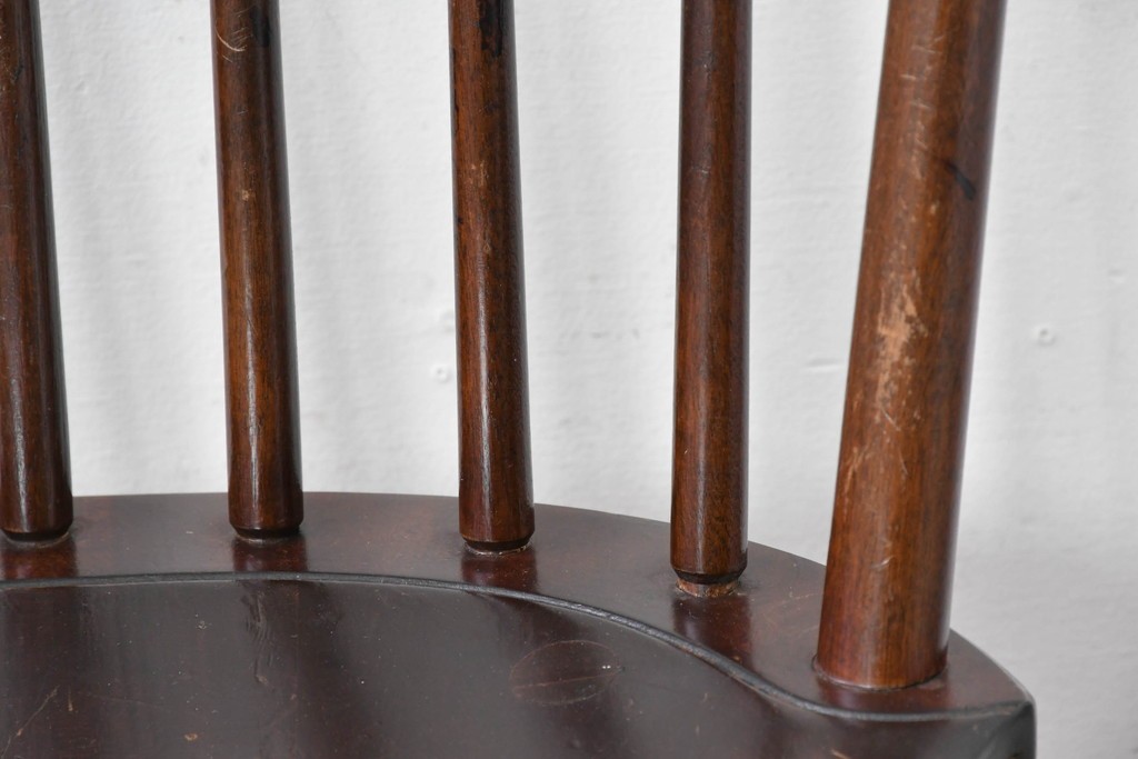 中古　松本民芸家具　鳥かごのような背姿が印象的なバードケージチェア　定価約13万円　(R-085976)