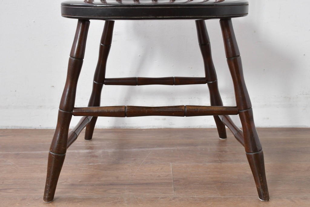 中古　松本民芸家具　鳥かごのような背姿が印象的なバードケージチェア　定価約13万円　(R-085976)