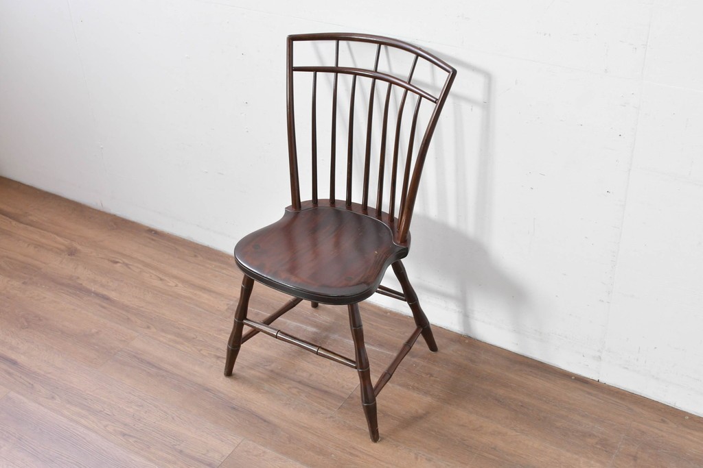 中古　松本民芸家具　鳥かごのような背姿が印象的なバードケージチェア　定価約13万円　(R-085976)