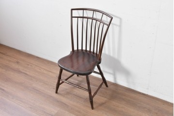 中古　松本民芸家具　鳥かごのような背姿が印象的なバードケージチェア　定価約13万円　(R-085976)