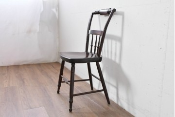 中古　松本民芸家具　背もたれの意匠が美しいA型サムバックチェア　定価約14万円　(R-085977)