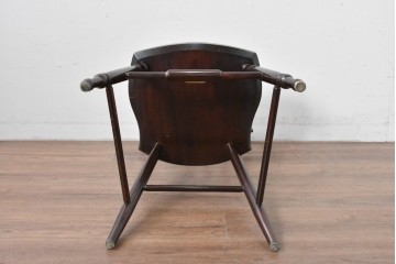 中古　松本民芸家具　背もたれの意匠が美しいA型サムバックチェア　定価約14万円　(R-085977)