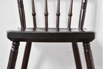 中古　松本民芸家具　背もたれの意匠が美しいA型サムバックチェア　定価約14万円　(R-085977)