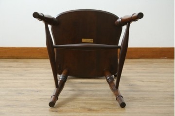中古　松本民芸家具　背貫の意匠が個性的なB型ワイコムチェア　定価約12万円　(R-085979)