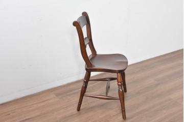 中古　松本民芸家具　背貫の意匠が個性的なB型ワイコムチェア　定価約12万円　(R-085979)